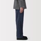 紳士　木の実から作ったカポック混デニムワイドパンツ　黒