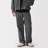 紳士　木の実から作ったカポック混デニムワイドパンツ　黒