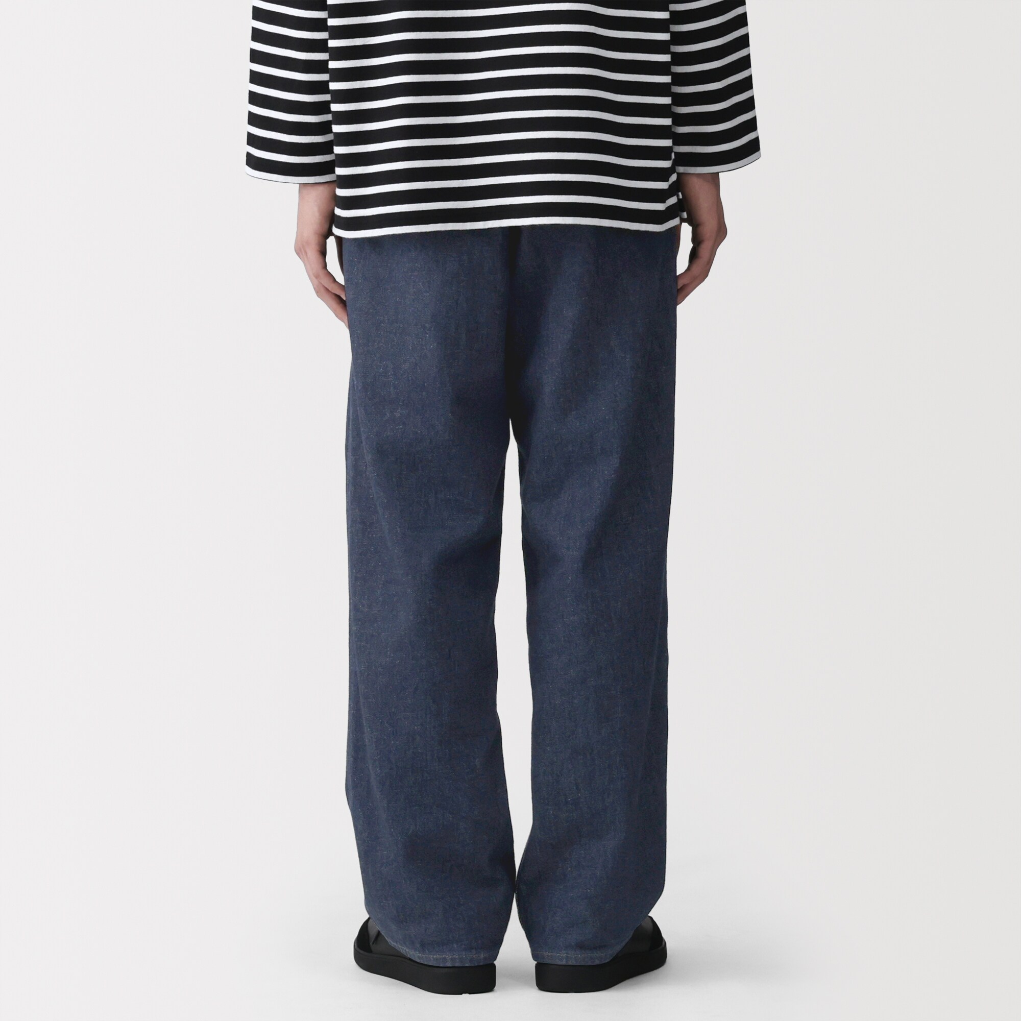 紳士　木の実から作ったカポック混デニムワイドパンツ