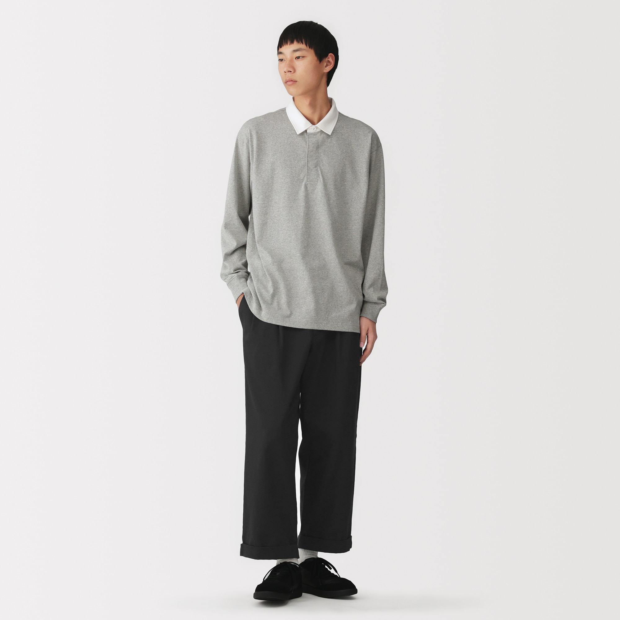 紳士　チノワイドクロップドパンツ