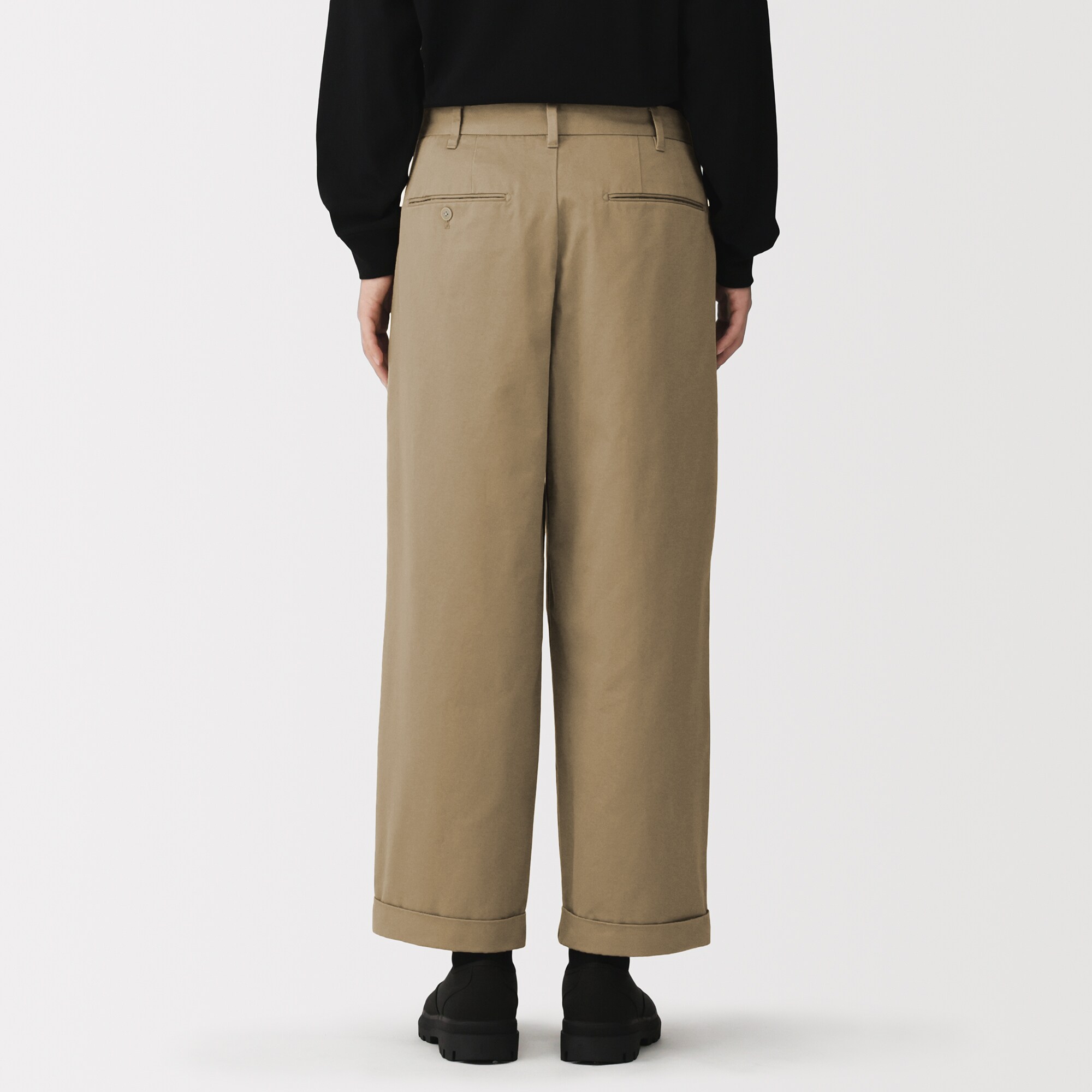 紳士　チノワイドクロップドパンツ