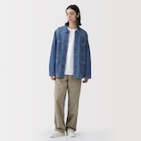 紳士　木の実から作ったカポック混デニム　結び釦ジャケット