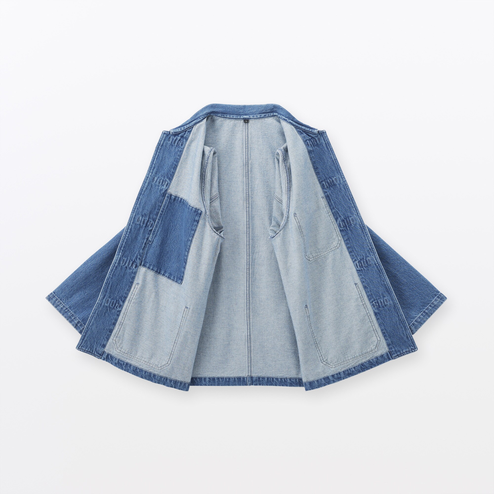 紳士　木の実から作ったカポック混デニム　結び釦ジャケット