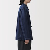 紳士　木の実から作ったカポック混デニム　結び釦ジャケット