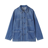 紳士　木の実から作ったカポック混デニム　結び釦ジャケット