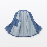 紳士　木の実から作ったカポック混デニム　結び釦ジャケット