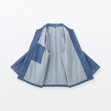 紳士　木の実から作ったカポック混デニム　結び釦ジャケット