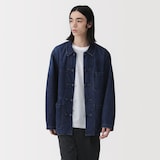 紳士　木の実から作ったカポック混デニム　結び釦ジャケット