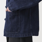 紳士　木の実から作ったカポック混デニム　結び釦ジャケット