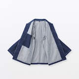 紳士　木の実から作ったカポック混デニム　結び釦ジャケット