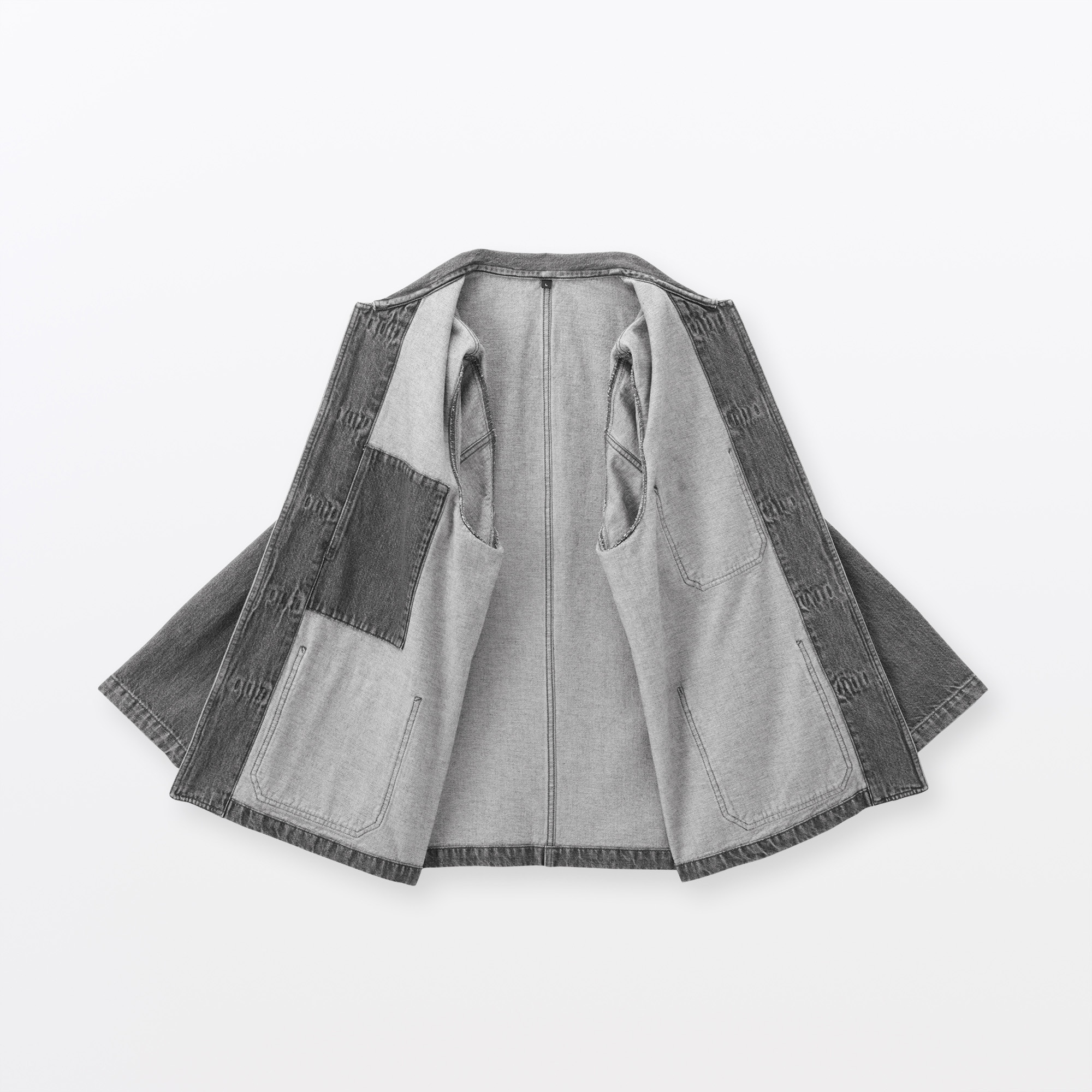 紳士　木の実から作ったカポック混デニム　結び釦ジャケット