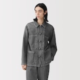 紳士　木の実から作ったカポック混デニム　結び釦ジャケット