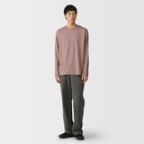 紳士　天竺編みクルーネック長袖Ｔシャツ