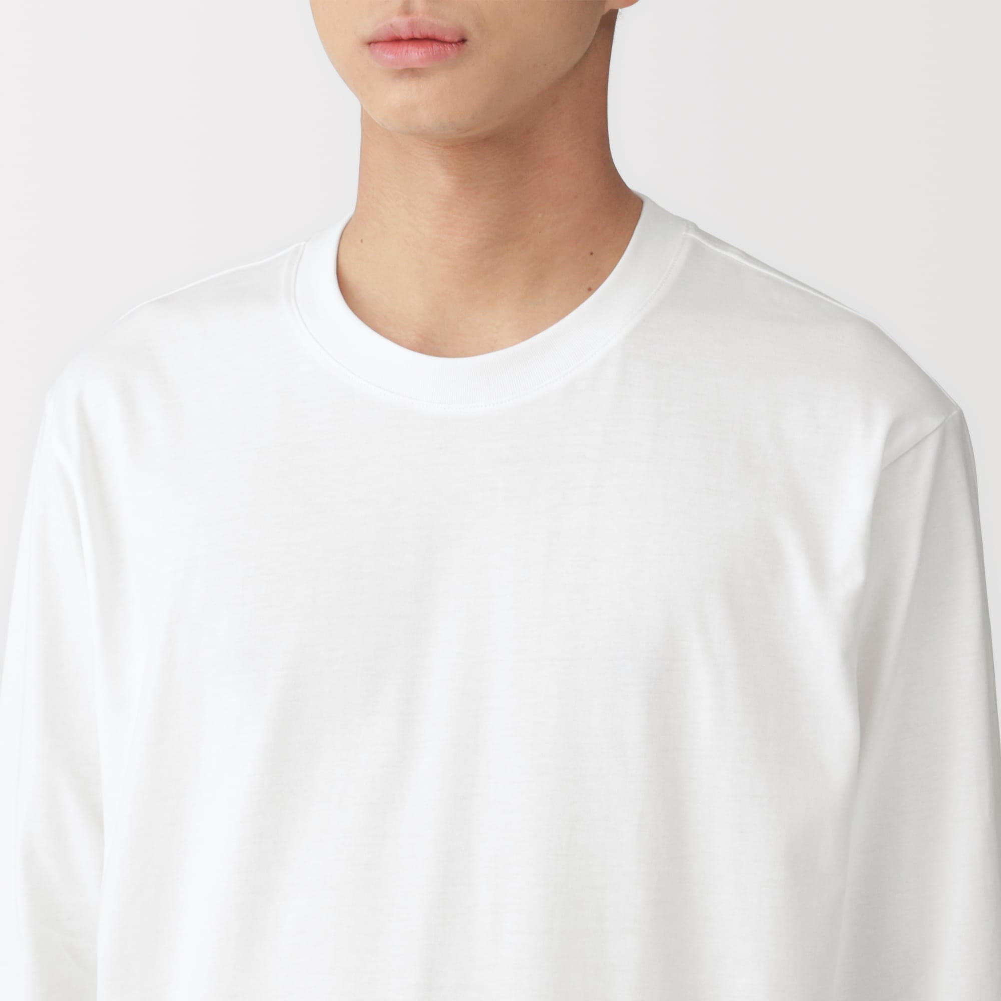 紳士 天竺編みクルーネック長袖Tシャツ | 無印良品