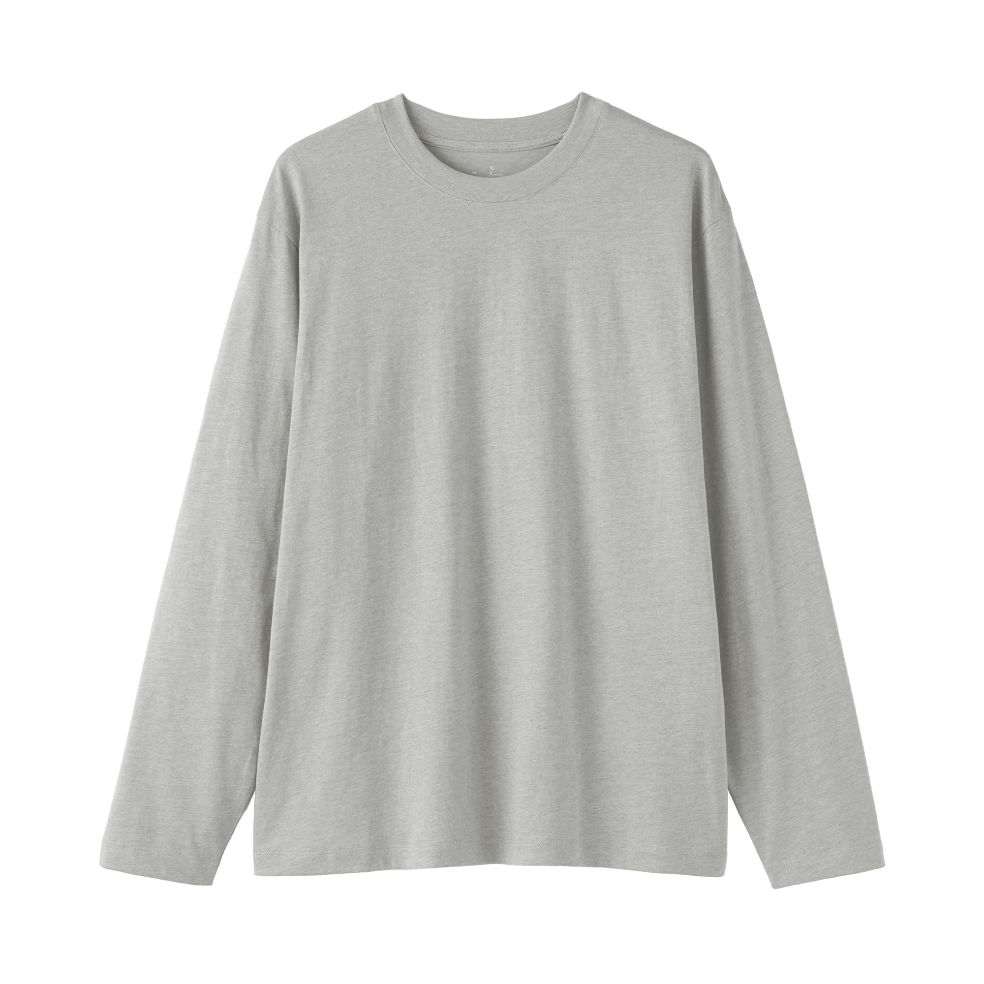 紳士　天竺編みクルーネック長袖Ｔシャツ