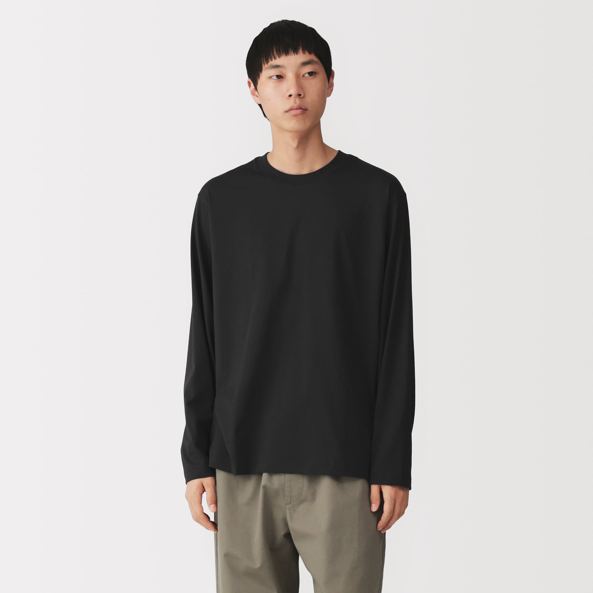 紳士 天竺編みクルーネック長袖Tシャツ | 無印良品