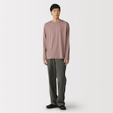 紳士　天竺編みクルーネック長袖Ｔシャツ