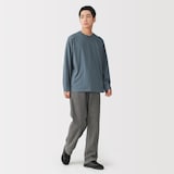 紳士　天竺編みクルーネック長袖Ｔシャツ