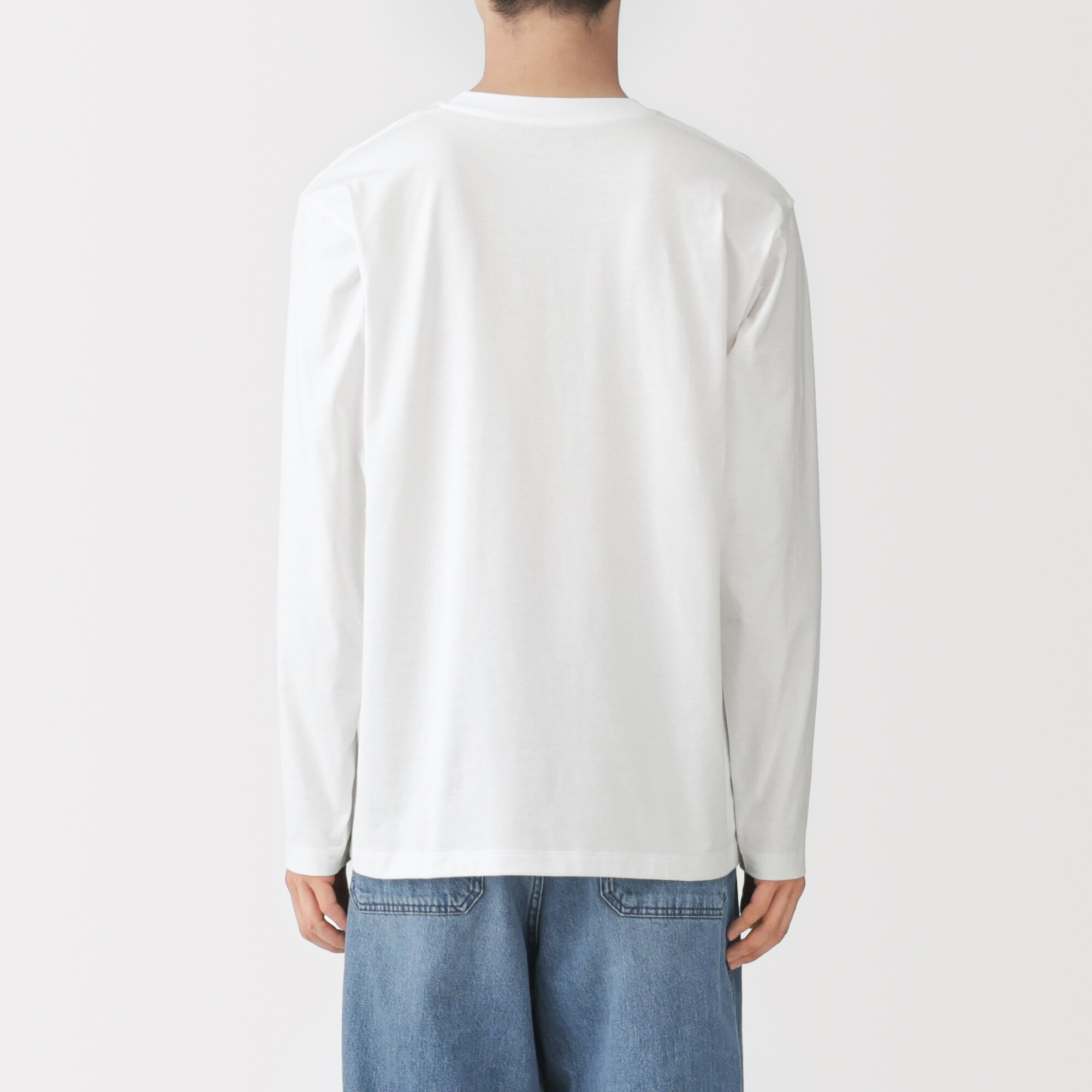 紳士　天竺編みクルーネック長袖Ｔシャツ