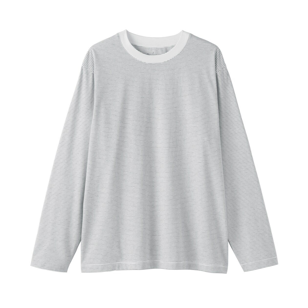 紳士　天竺編みクルーネック長袖Ｔシャツ（ボーダー）