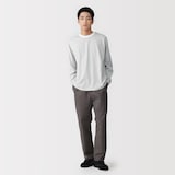 紳士　天竺編みクルーネック長袖Ｔシャツ（ボーダー）