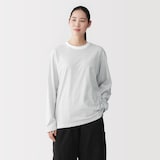 紳士　天竺編みクルーネック長袖Ｔシャツ（ボーダー）