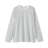 紳士　天竺編みクルーネック長袖Ｔシャツ（ボーダー）