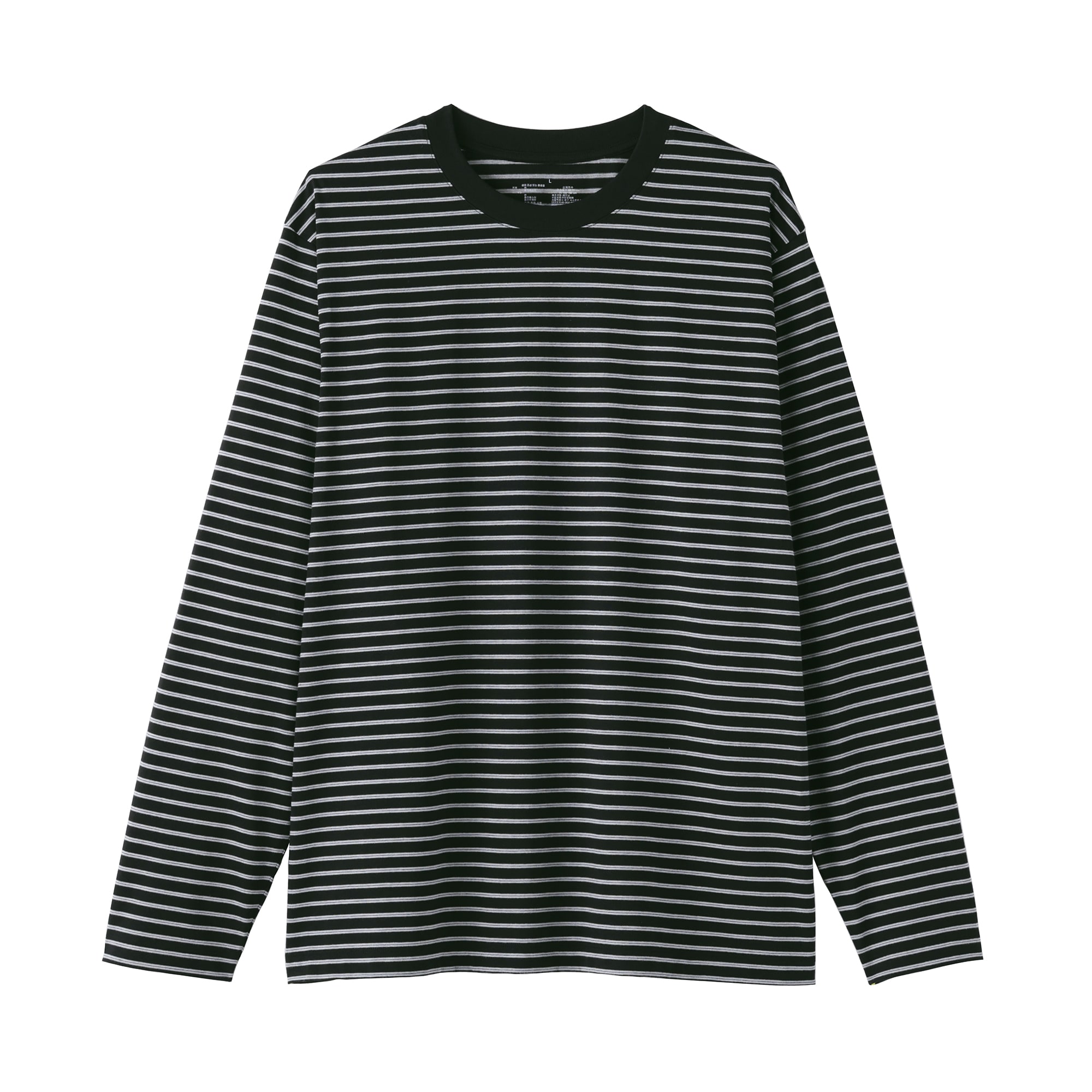 紳士　天竺編みクルーネック長袖Ｔシャツ（ボーダー）