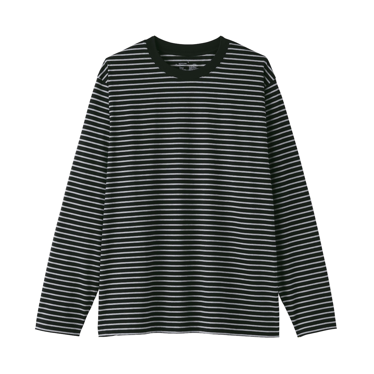 紳士　天竺編みクルーネック長袖Ｔシャツ（ボーダー）