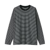 紳士　天竺編みクルーネック長袖Ｔシャツ（ボーダー）