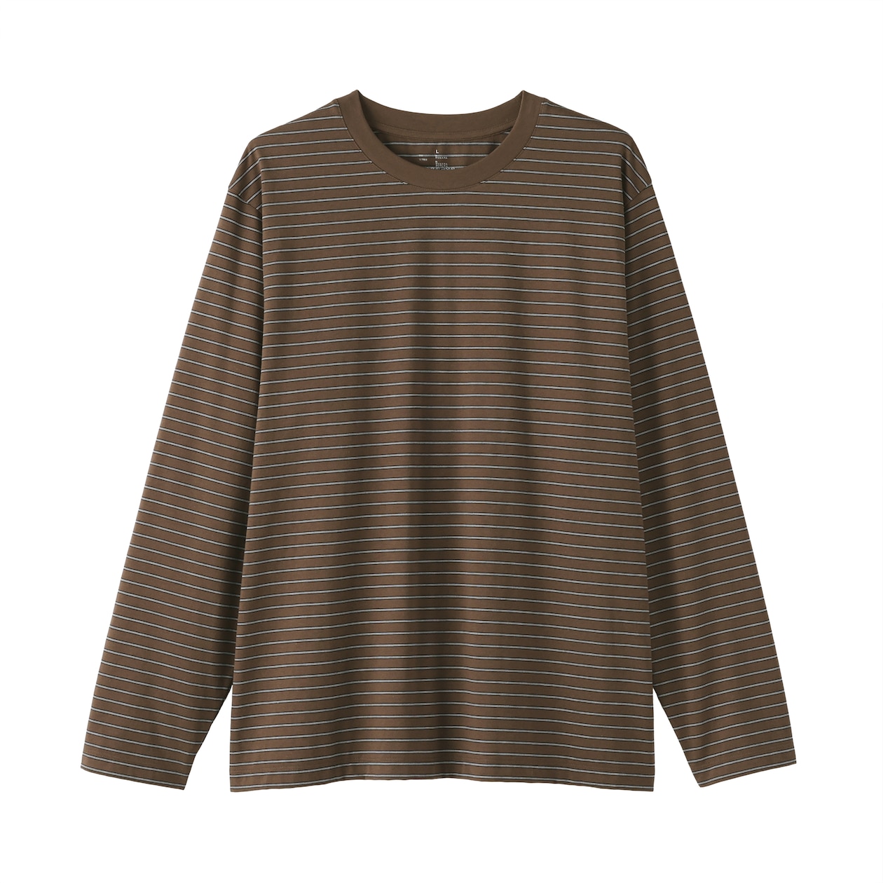 紳士　天竺編みクルーネック長袖Ｔシャツ（ボーダー）