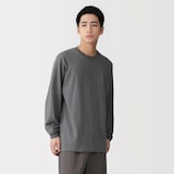 紳士　洗いざらし太番手クルーネック長袖Ｔシャツ