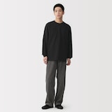 紳士　洗いざらし太番手クルーネック長袖Ｔシャツ