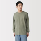 紳士　洗いざらし太番手クルーネック長袖Ｔシャツ