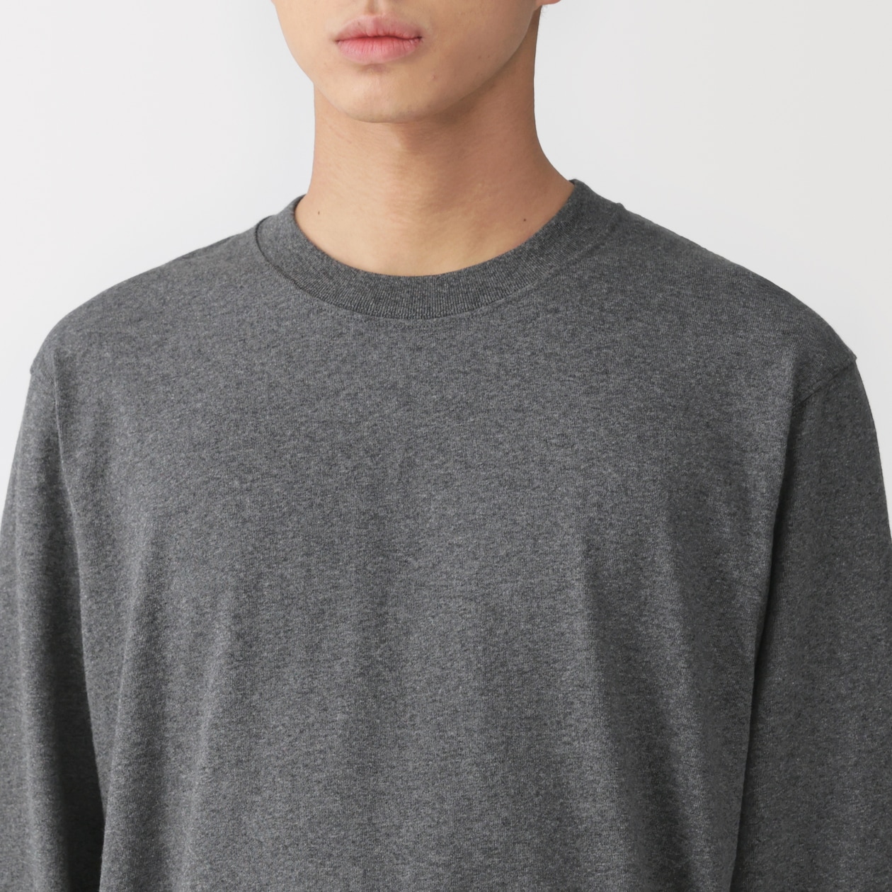 紳士　洗いざらし太番手クルーネック長袖Ｔシャツ