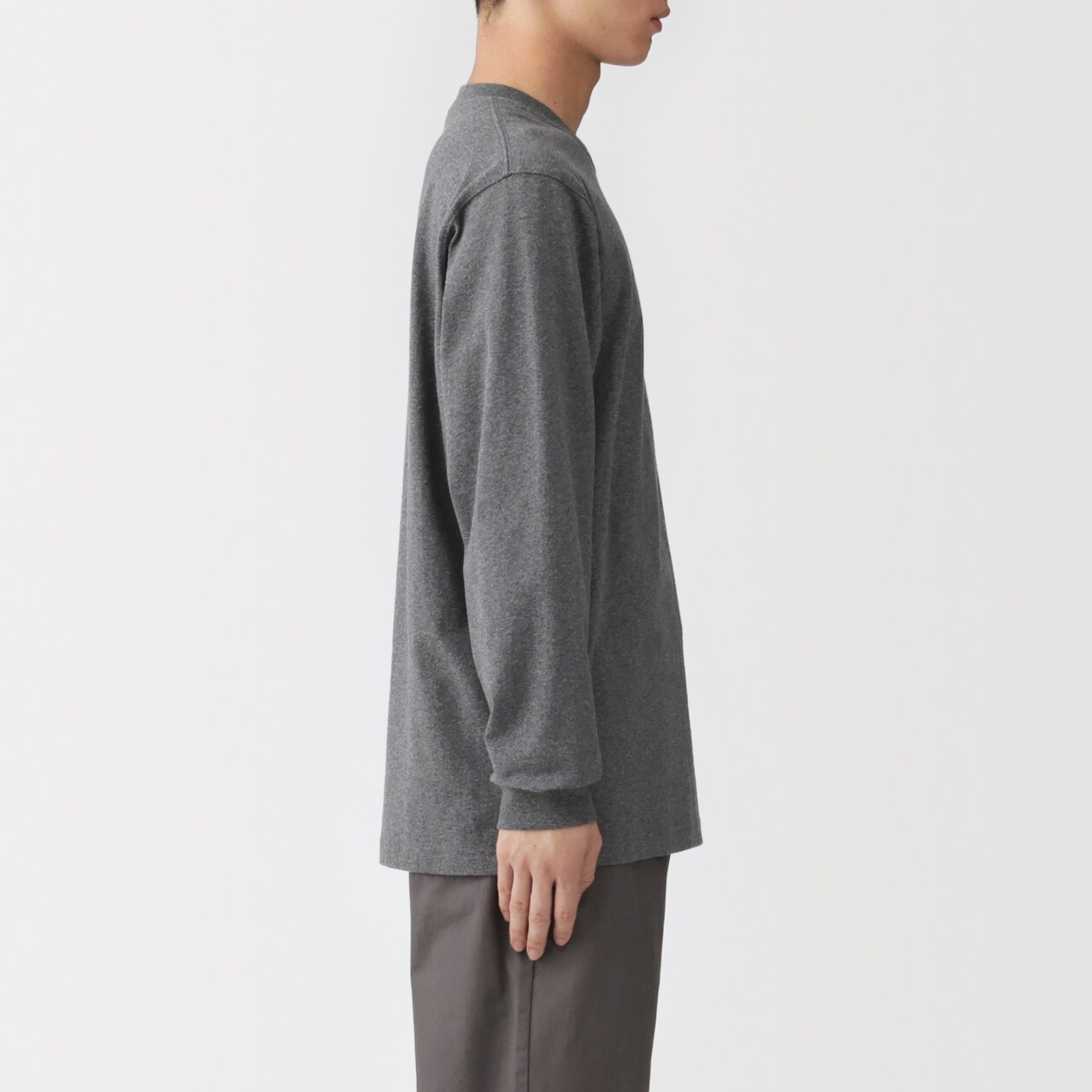 紳士　洗いざらし太番手クルーネック長袖Ｔシャツ