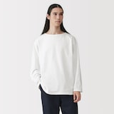 紳士　洗いざらし太番手ボートネック九分袖Ｔシャツ