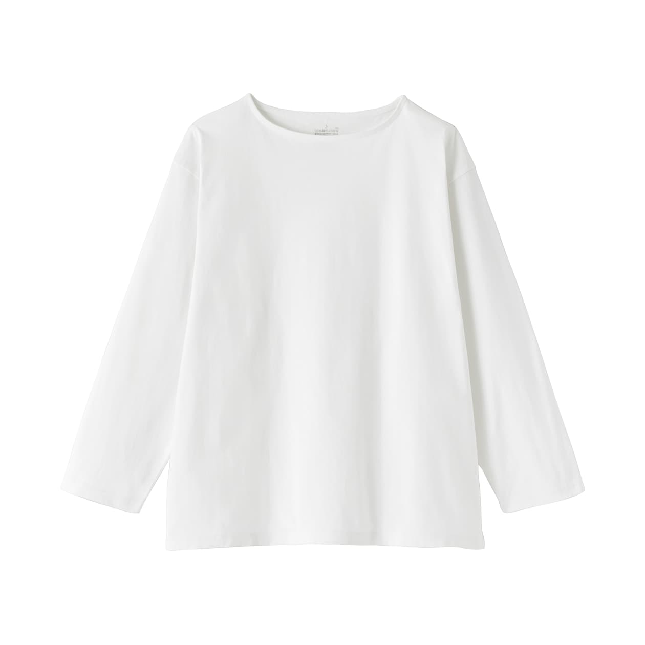 紳士　洗いざらし太番手ボートネック九分袖Ｔシャツ