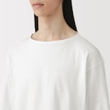 紳士　洗いざらし太番手ボートネック九分袖Ｔシャツ