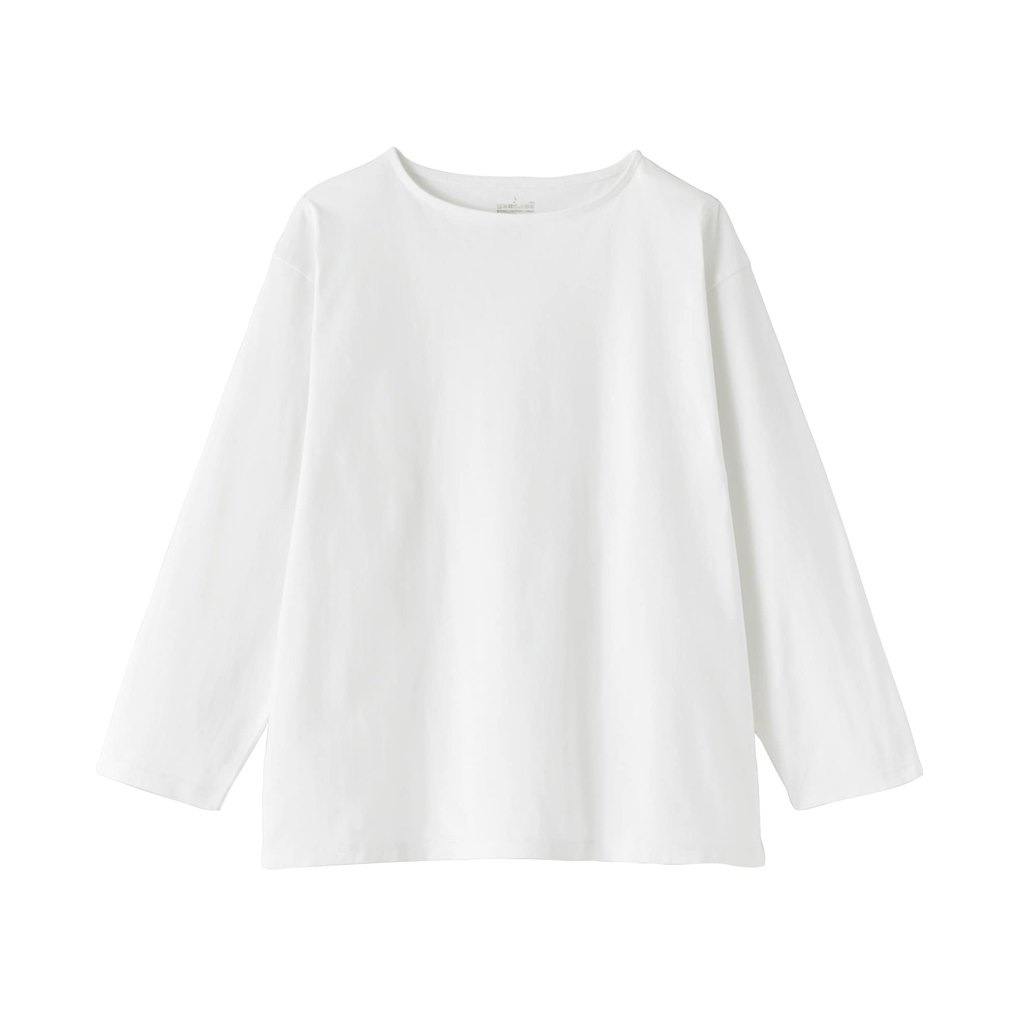 紳士　洗いざらし太番手ボートネック九分袖Ｔシャツ