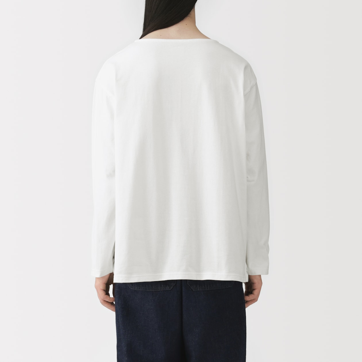 紳士　洗いざらし太番手ボートネック九分袖Ｔシャツ