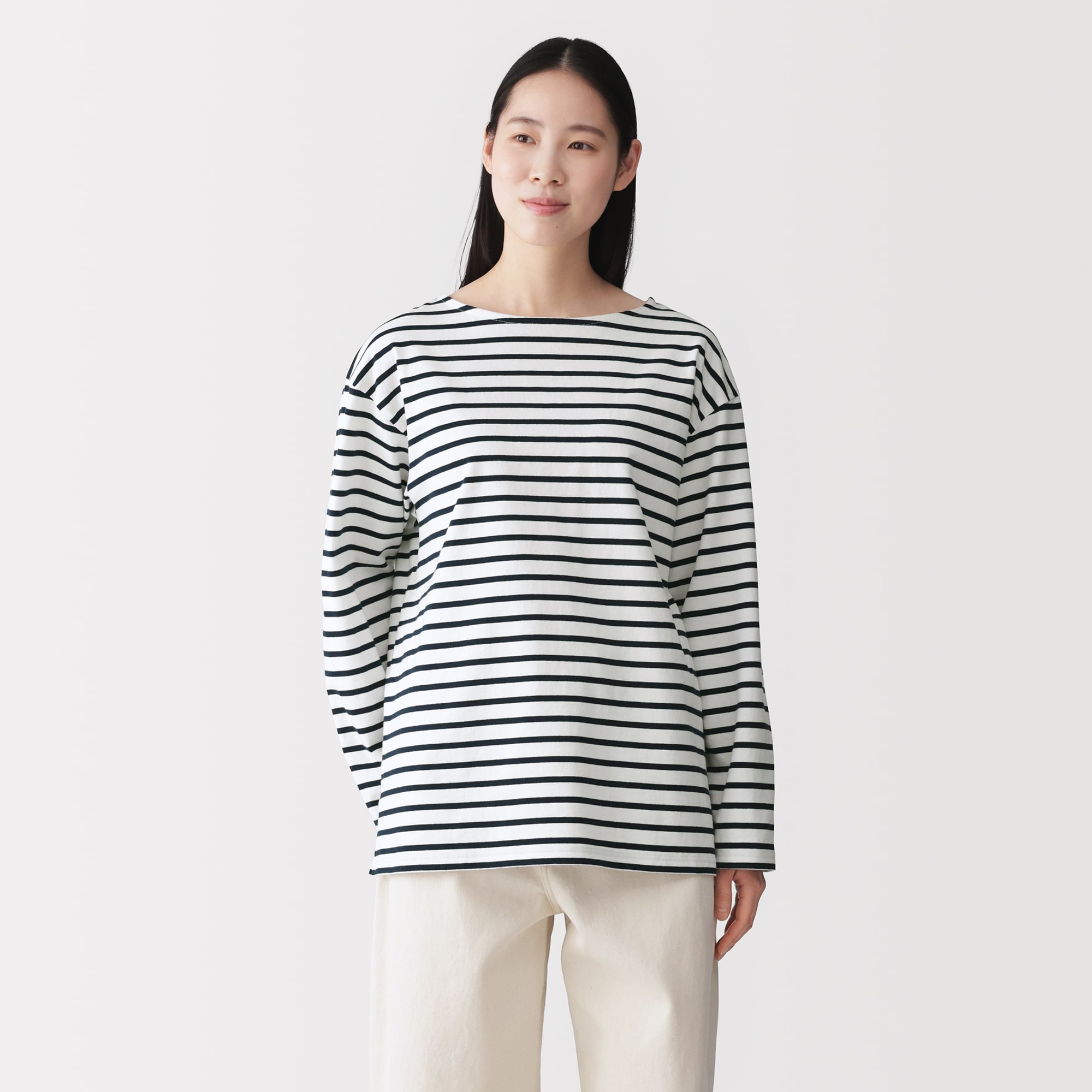 手描き唐草柄袖リブロングTシャツ XXL ホワイト 長袖 秋冬 男女兼用サイズ 筒描き唐草と牡丹長袖シャツ 碧 あお 和柄 和風 手描き 手書き 京都