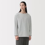 紳士　洗いざらし太番手ボートネック九分袖Ｔシャツ