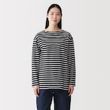 紳士　洗いざらし太番手ボートネック九分袖Ｔシャツ