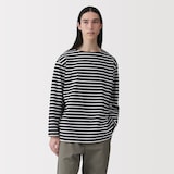 紳士　洗いざらし太番手ボートネック九分袖Ｔシャツ