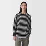 紳士　洗いざらし太番手ボートネック九分袖Ｔシャツ