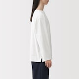 紳士　洗いざらし太番手ボートネック九分袖Ｔシャツ