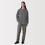 紳士　洗いざらし太番手ボートネック九分袖Ｔシャツ