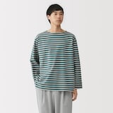 紳士　洗いざらし太番手ボートネック九分袖Ｔシャツ