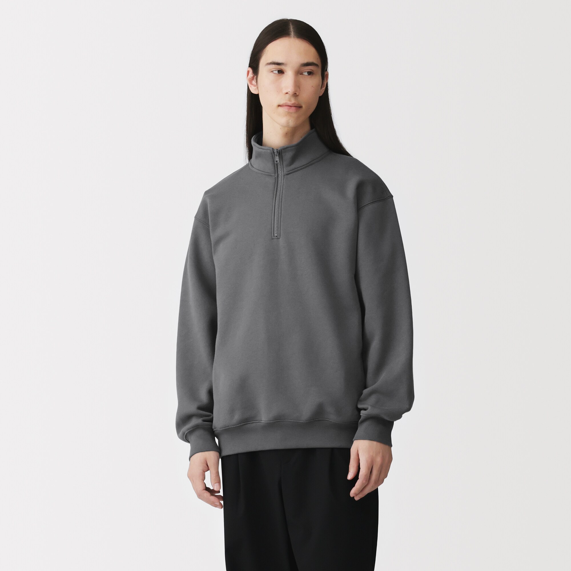 紳士　ハーフジップスウェットシャツ